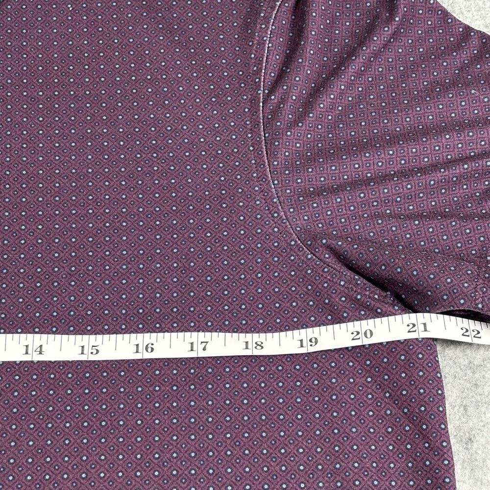 J Crew Performance Polo Men's L Burgundy Purple Print Shirt Short Sleeve - Picture 8 of 8